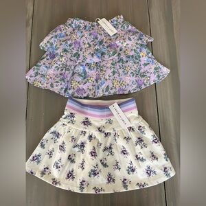 Janie and Jack Floral Skirt Duo - Lavender and Cream